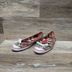 Coach Melisa Signature Logo Ballet Flats Women's Size 7